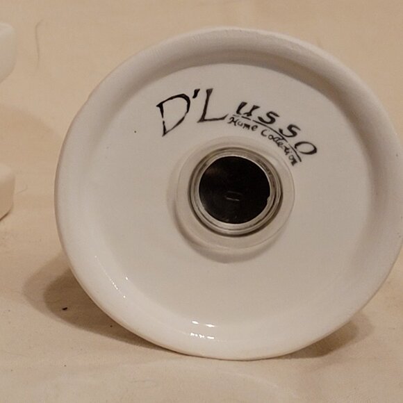 Ceramic Embossed Ivory & Brown AccentD’Lusso Salt & Pepper Shaker, Napkin Holder - Picture 6 of 10